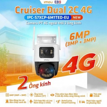 Camera 2 mắt imou 4G 6MP Ngoài trời IPC-S7XCP-6M1TED-EU