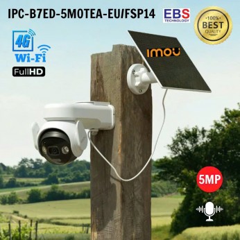 Camera IMOU xài sim 4G IPC-B7ED-5M0TEA-EU/FSP14 tích hợp tấm pin NLMT 5W 10Ah