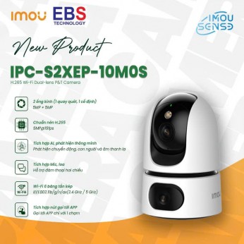 Camera trong nhà IMOU IPC-S2XEP-10M0S, 2 ống kính 10MP, Đàm thoại 2 chiều, Gọi 1 chạm, Đèn & còi 
