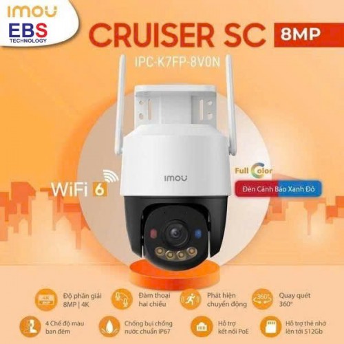 Camera POE Wifi IMOU 8MP 4K IPC-K7FP-8V0N Cruiser SC 8M Wifi | 12V | POE Camera POE Wifi IMOU 8MP 4K IPC-K7FP-8V0N Cruiser SC 8M Wifi | 12V | POE